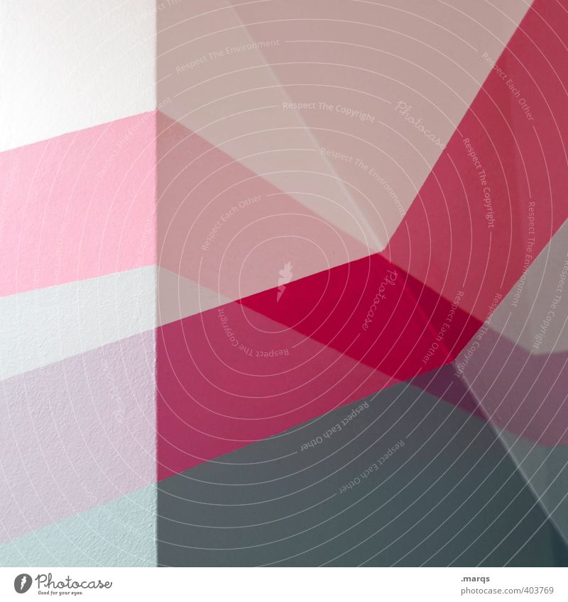 Minimalistisch Linie Strukturen & Formen Ecke Grafik u. Illustration abstrakt Hintergrundbild rot ästhetisch Streifen Wand Irritation Doppelbelichtung