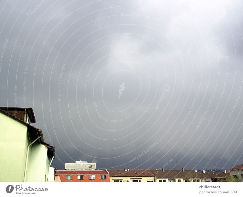 Dächer Dach grau Stuttgart Wolken Wand Dachgiebel Himmel Schornstein