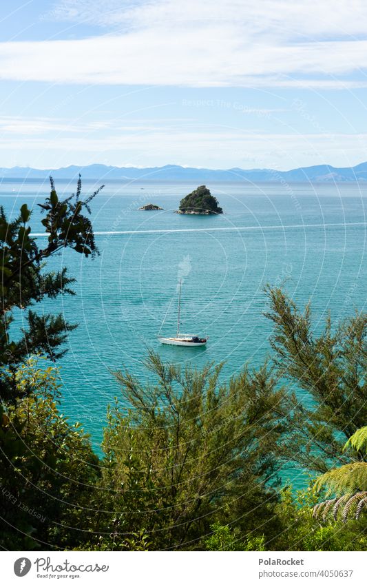 #AS# Segeltrip Pause? Insel magisch schiffahrt rau Menschenleer düster groß klein Weitwinkel Felsen Ferien & Urlaub & Reisen besonders Blauer Himmel Wanderer