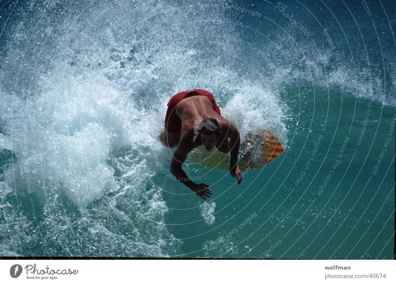 Skimboarder Hawaii Meer Aktion Waikiki Sport Wasser Bewegung wolfman wk@weshotu.com