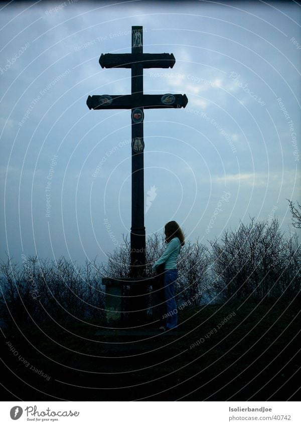 Bergkreuz am Staffelberg (Bad Staffelstein) Kultur Dämmerung Freizeit & Hobby Natur Rücken Vergangenheit Berge u. Gebirge