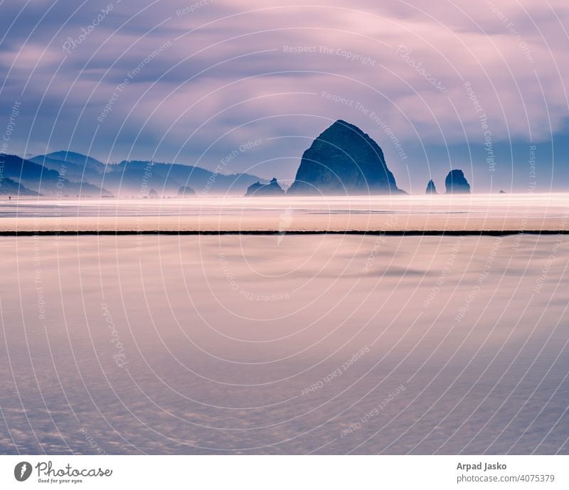 Warte auf mich Strand Cannon Beach Landschaft Oregon Meereslandschaft Sonnenaufgang Sonnenuntergang Felsen