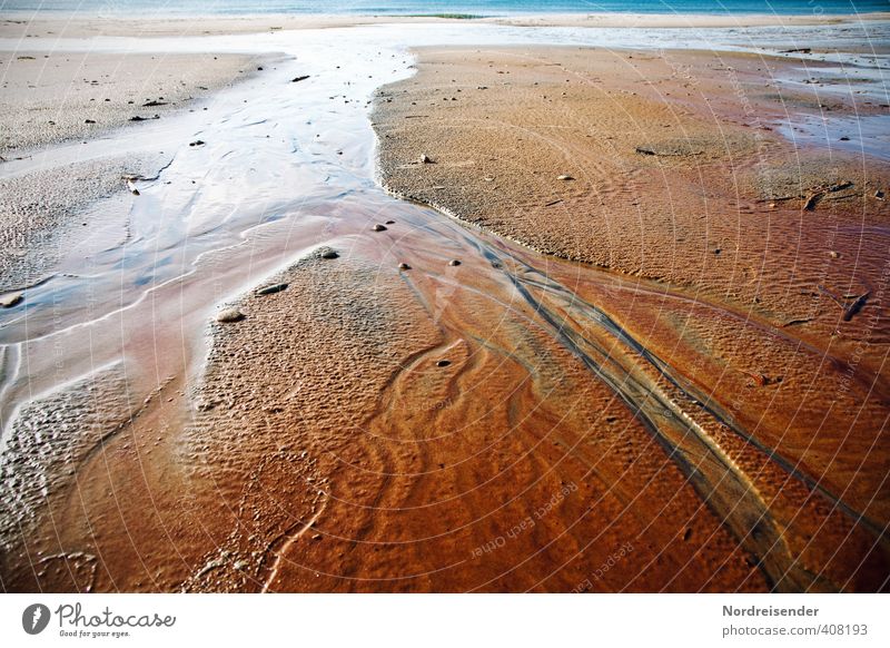 Mäander harmonisch Sinnesorgane ruhig Meditation Urelemente Sand Wasser Küste Meer Ornament Linie mehrfarbig Leben Wandel & Veränderung Wege & Pfade Ocker