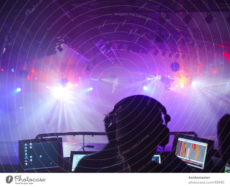 Dj at Work Disco Diskjockey Handzettel Stil Medien Lights Turntables