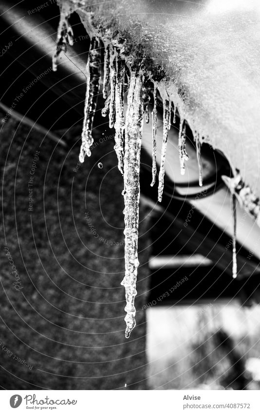 Eisstalaktiten Winter kalt Schnee Natur weiß Hintergrund gefroren Tropfsteine Frost Wasser Saison schön Wetter im Freien eisig reisen Eiszapfen Baikalsee