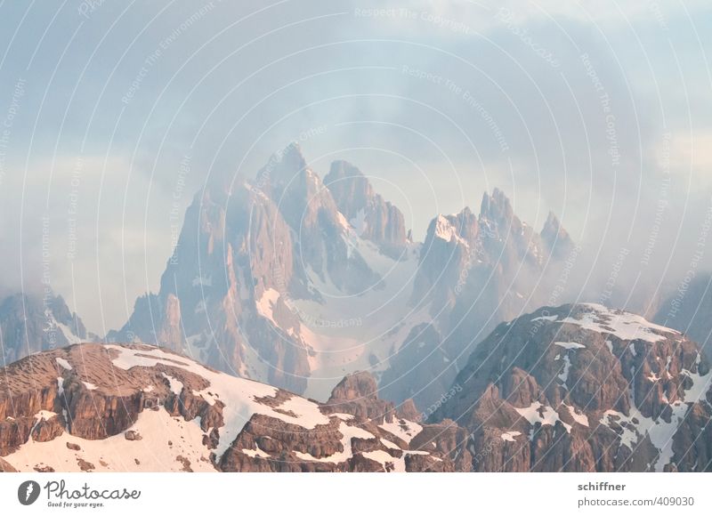 60er-Jahre Filmkulisse Umwelt Natur Landschaft Wolken Klimawandel Wetter Schönes Wetter Eis Frost Schnee Hügel Felsen Alpen Berge u. Gebirge Gipfel