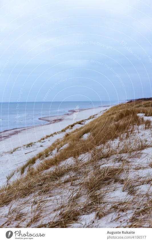 Meer und Sanddünen Sandstein Sandstrand sandig Meereslandschaft MEER Meeresufer Meerwasser Seeküste Dunes Dünen am Strand Seeseite Meer von unten Wind Natur