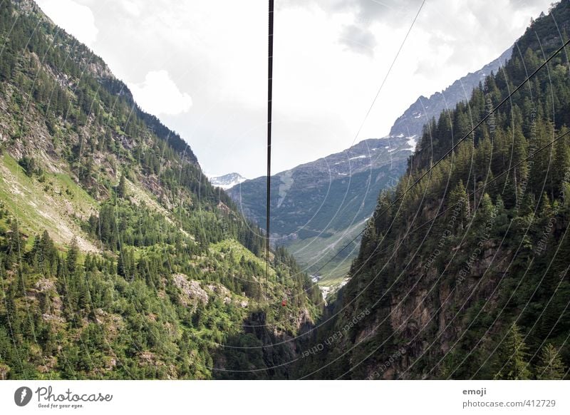 ich sehe etwas, was du nicht siehst Umwelt Natur Landschaft Wald Berge u. Gebirge Schlucht natürlich grün Seilbahn Tourismus Schweiz Farbfoto Außenaufnahme