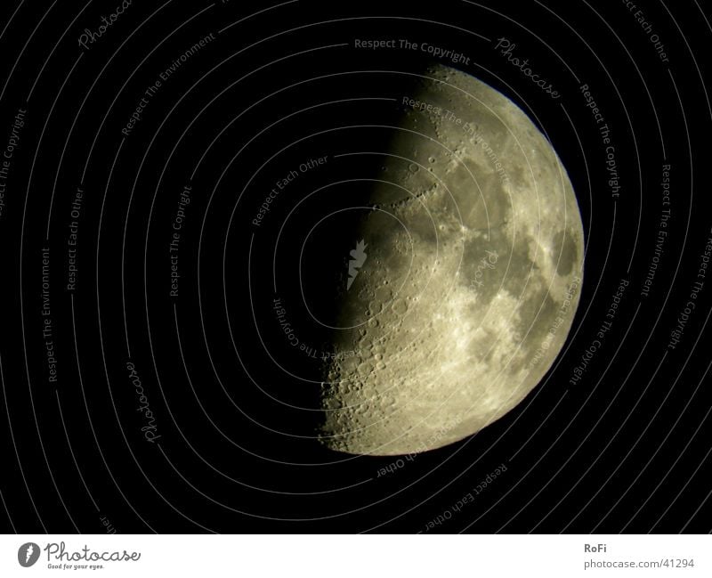 Halbmond Nacht schwarz dunkel Himmelskörper & Weltall Planet Teleskop Mond