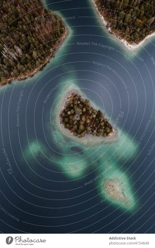 Beeindruckende Landschaft aus Meer und Wald MEER erstaunlich Wasser Wälder nadelhaltig Immergrün Windstille hoch Deutschland Österreich Natur Baum atemberaubend