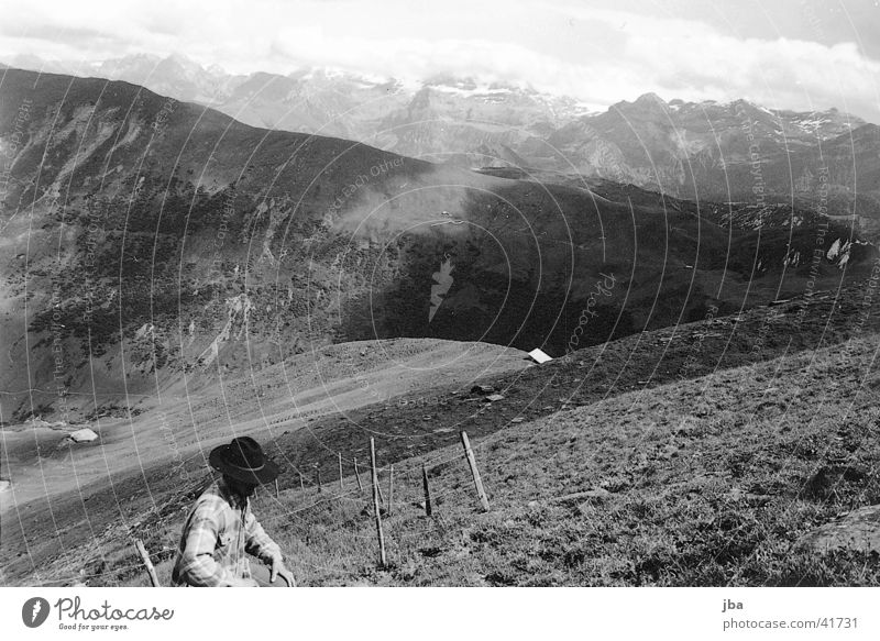 Bergbauer_2 Rind Einsamkeit Berge u. Gebirge Landwirt Alm Landschaft