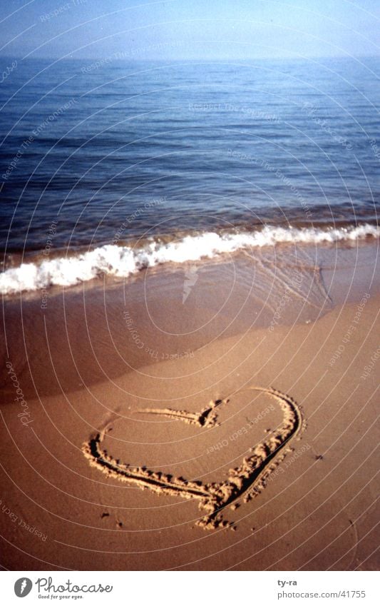 Herz am Strand Meer Rügen Ferien & Urlaub & Reisen Sand Ostsee Erholung Liebe