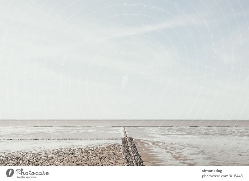 underwater time Natur Landschaft Erde Sand Wasser Himmel Horizont Sommer Schönes Wetter Wellen Küste Nordsee Erholung Farbe Stein Ebbe Gezeiten Wattenmeer