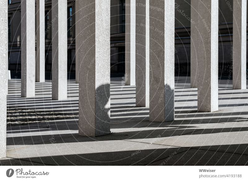 Die Schatten auf der Museumsinsel erzählen ihre eigenen Geschichten Säulen Linien Architektur Bauwerk Gebäude historisch Tourismus leer Menschen Außenaufnahme