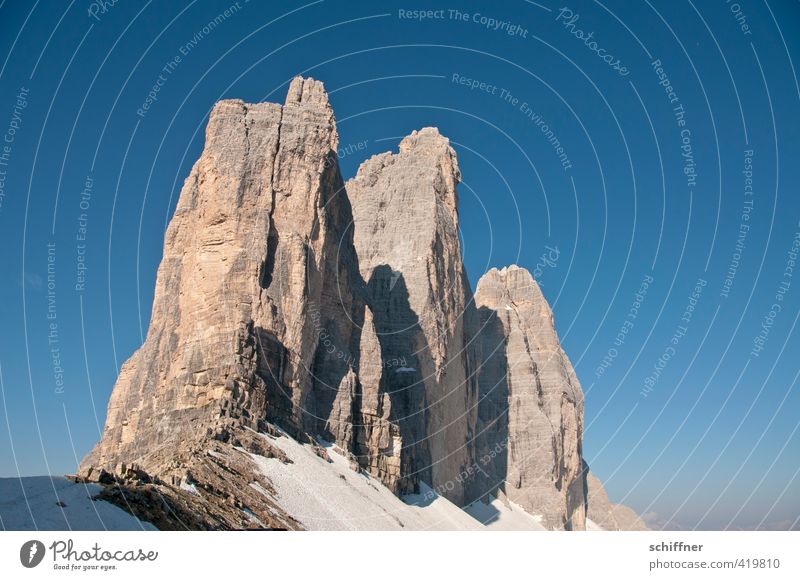 Die Spinnen, die 3 Zinnen Umwelt Natur Landschaft Wolkenloser Himmel Sonnenaufgang Sonnenuntergang Sonnenlicht Klima Schönes Wetter Schnee Felsen Alpen