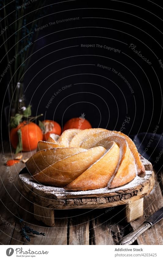 Leckerer hausgemachter Kuchen mit Mandarinen Bund Frucht selbstgemacht süß Lebensmittel gebacken rustikal Gebäck Dessert Gastronomie lecker geschmackvoll