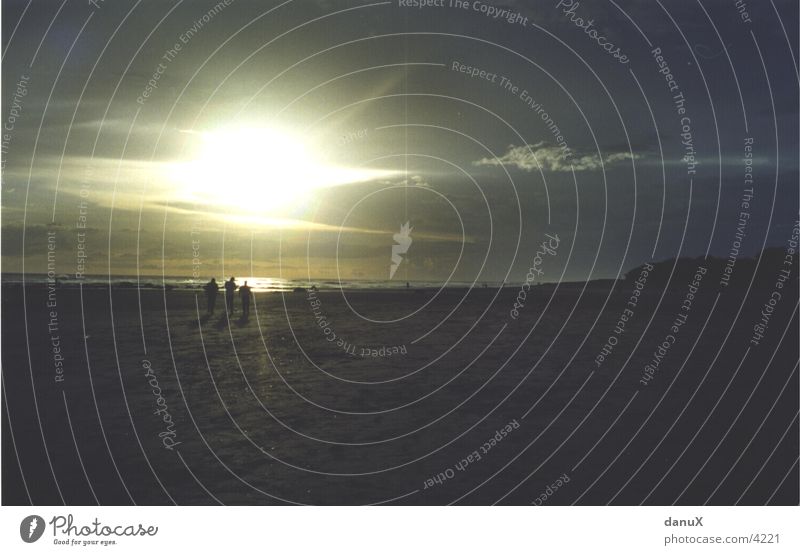 Nicaragua Beach Sonnenuntergang Silhouette Strand Lichtspiel Schatten