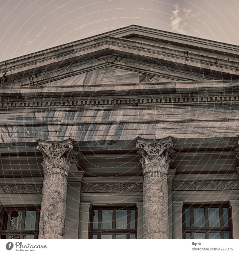 in griechenland antik historisches fenster Fenster Wand Architektur Rahmen alt Italien mittelalterlich Bogen Fassade Gebäude Pfosten Glas Baustein gotisch