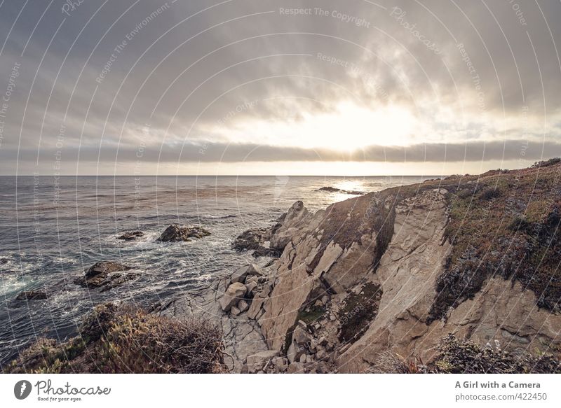 from Big Sur Umwelt Natur Landschaft Urelemente Wasser Himmel Sommer Klima Wetter Sturm Felsen Küste Bucht Meer Pazifik Unendlichkeit wild rau Idylle steinig