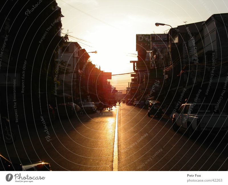 khao san road Bangkok Thailand Sonnenaufgang Erfolg Straße