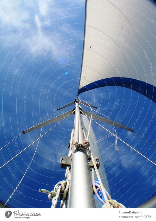 Takelage #2 Genua Wanten Wolken Kroatien Weitwinkel Himmel weiß Segelboot Segeln Ferien & Urlaub & Reisen Schifffahrt vorsegel fock saling Strommast deckslicht