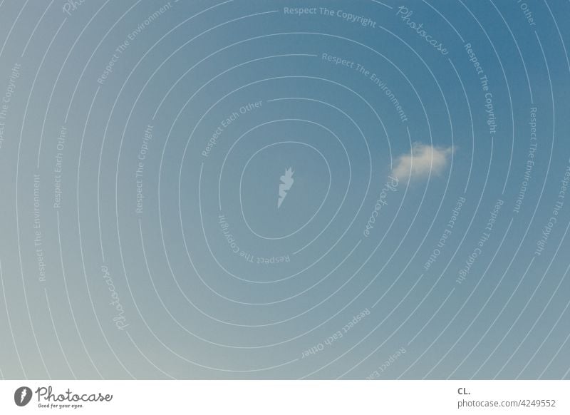 wölkchen Wolken Blauer Himmel 1 Wolkenloser Himmel Schönes Wetter Sommer Frühling Leichtigkeit blau Natur klein