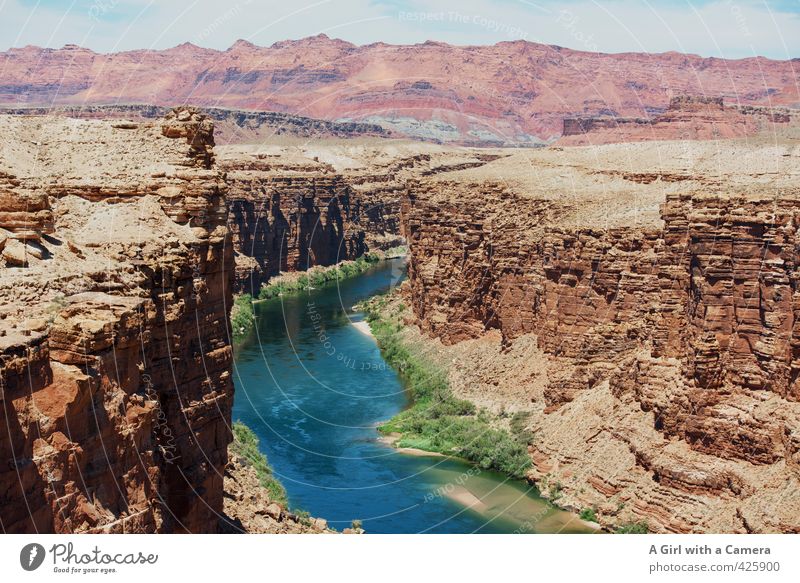 windendes Gewässer Umwelt Natur Landschaft Urelemente Sand Sommer Schönes Wetter Felsen Berge u. Gebirge Flussufer Wüste Schlucht Flüssigkeit schön einzigartig