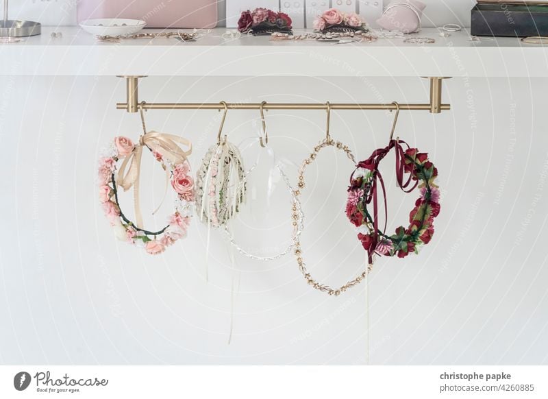 Haarkränze Haarkranz Blumenkranz Blüte Hochzeit Hochzeitszubehör romantisch Schmuck Schaufenster Dekoration & Verzierung Frühling Pastell hochzeitlich schön