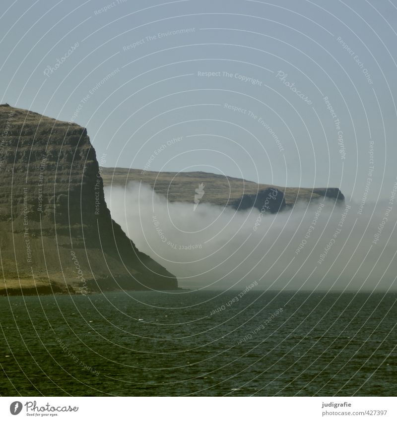 Island Umwelt Natur Landschaft Wasser Himmel Wolken Klima Wetter Felsen Küste Bucht Fjord Meer Westfjord außergewöhnlich natürlich wild Stimmung Farbfoto