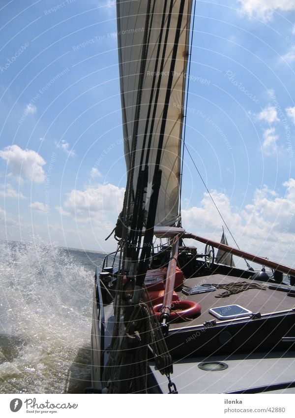 Schieflage Segeln Wellen Wasserfahrzeug Ijsselmeer Ferien & Urlaub & Reisen Sommer Meer Schifffahrt Sonne