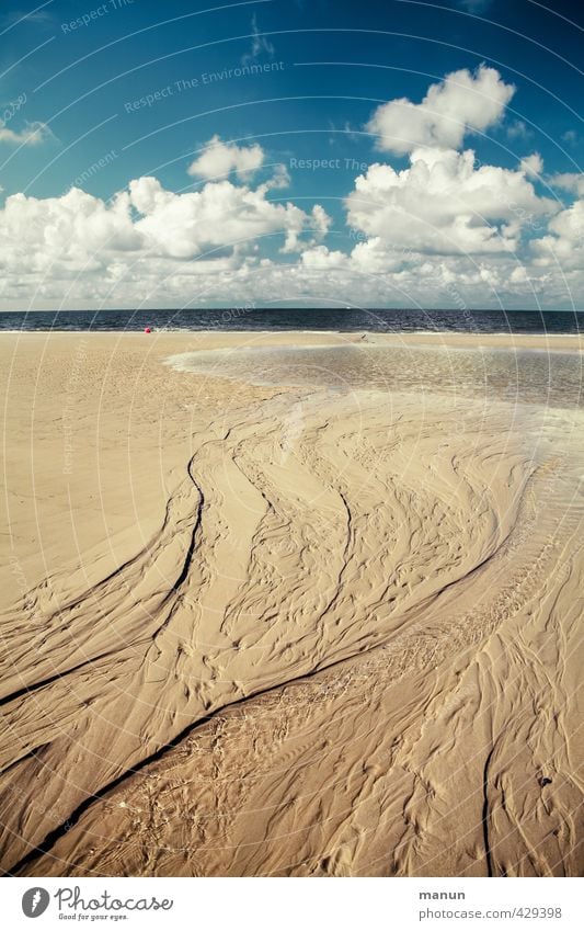 Wasserstraße Ferien & Urlaub & Reisen Ferne Natur Landschaft Urelemente Sand Luft Himmel Wolken Klima Wetter Küste Strand Bucht Nordsee Gezeiten Wattenmeer