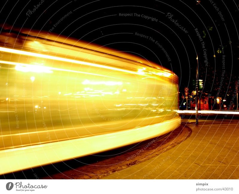 Strasbourg de nuit Straßburg Nacht Straßenbahn Langzeitbelichtung Brücke Place de la République