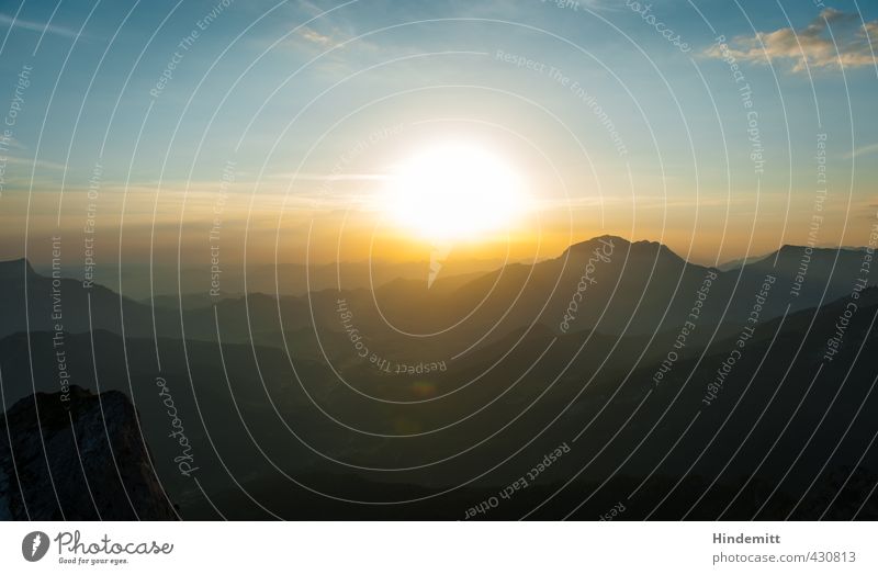 „Es war dieses somit ein herrlicher Sonnenaufgang.“ II Tourismus Ausflug Abenteuer Sommer Berge u. Gebirge Himmel Wolken Schönes Wetter Felsen Alpen Gipfel