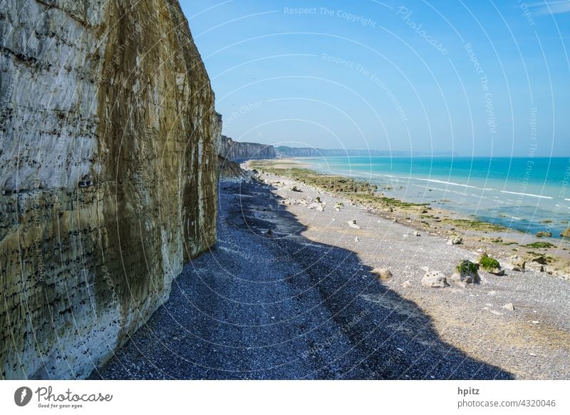 Côte d'Albâtre in der Normandie Küste Steilküste Meer Farbfoto Strand Kalkfelsen Alabasterküste