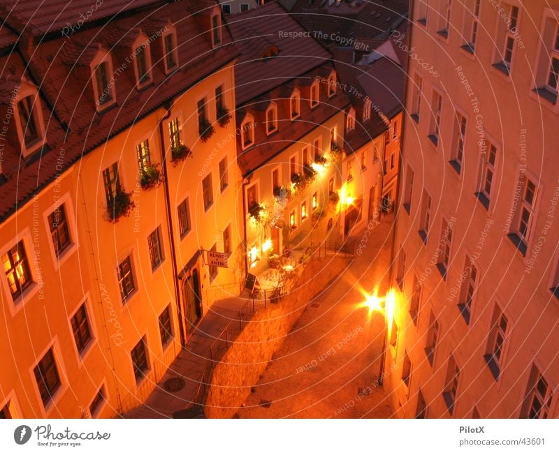 Altstadt von Meißen Haus Nacht Langzeitbelichtung Meissen Sachsen Architektur Licht Burg oder Schloss