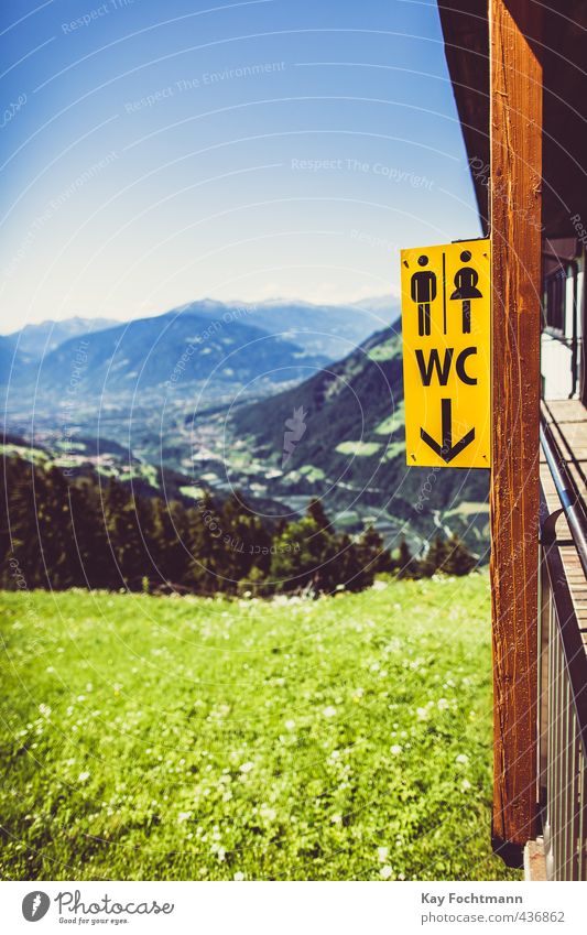 ° Toilette Ferien & Urlaub & Reisen Tourismus Ferne Sommer Sommerurlaub Sonne Berge u. Gebirge wandern Umwelt Natur Landschaft Himmel Wolkenloser Himmel