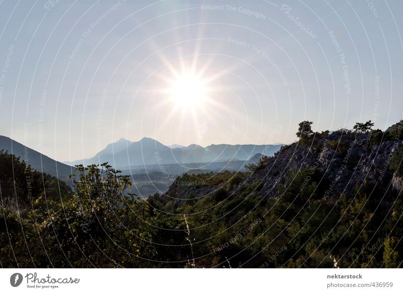 sunset croatian mountains Ferien & Urlaub & Reisen Sommer Sommerurlaub Sonne Sonnenbad schön trocken grün entdecken Farbfoto Außenaufnahme Textfreiraum oben Tag