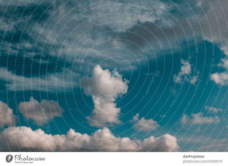 Wolken über einem Feld auf einer Halbinsel in Dänemark Naturerlebnis Lebensfreude Gedeckte Farben abstrakt Muster Strukturen & Formen Textfreiraum links