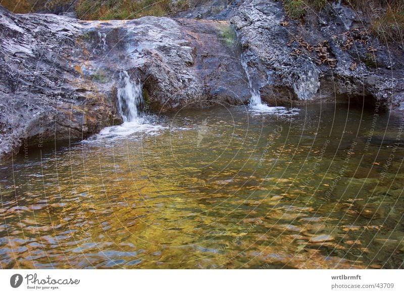 Gebirgsbach Bach Reflexion & Spiegelung Wellen mehrfarbig Wasseroberfläche Wildbach Wasserfall Felsen Stein Berge u. Gebirge Tal