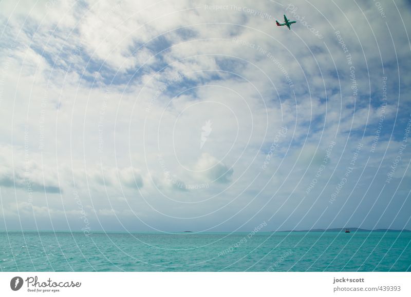 Back of Beyond Ferien & Urlaub & Reisen Ferne Himmel Wolken Horizont Wärme Australien Verkehrswege Luftverkehr Propellerflugzeug fliegen authentisch frei türkis