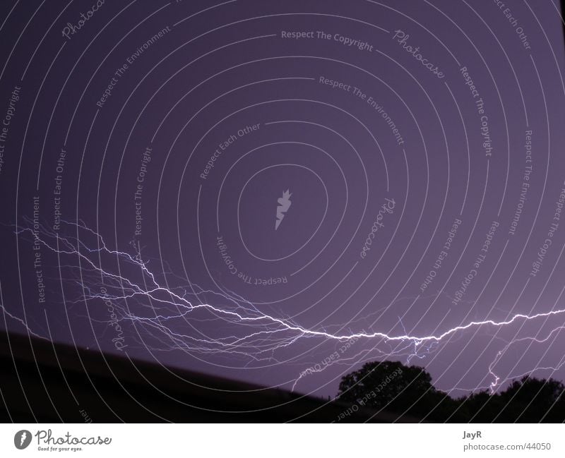 Tree Flash dunkel Blitze Nacht violett Silhouette Baumstruktur Fächer Gewitter