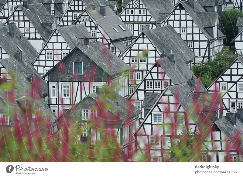 Altstadt von Freudenberg, auch alter Flecken oder Marktflecken genannt, beliebtes Ausflugs- und Reiseziel im südlichen Westfalen Außenaufnahme Farbfoto Denkmal