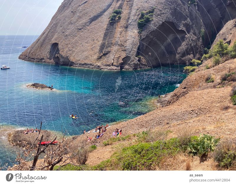 Le Mugel bei la Ciotat la ciotat Marseille Küste blau Frankreich Farbfoto Ferien & Urlaub & Reisen Außenaufnahme Meer Wasser Tag Sommer Landschaft Natur Himmel