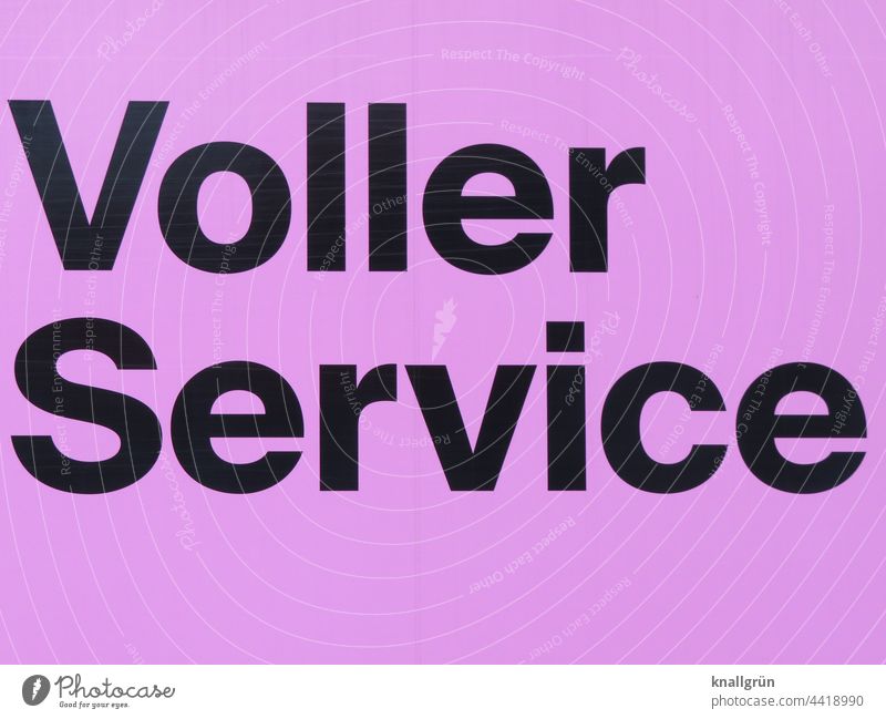 Voller Service Dienstleistungsgewerbe Versorgung Bedienung Hilfe Komfort Arbeit & Erwerbstätigkeit Erwartung Luxus Buchstaben Wort Satz Letter Text Mitteilung