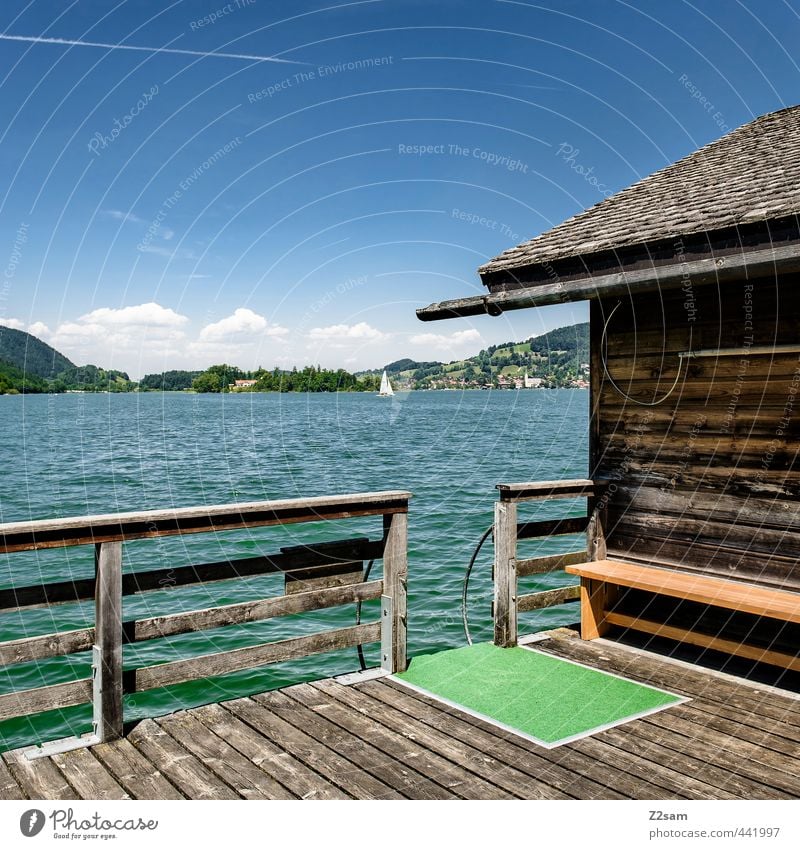 chillig´s platzerl Ferien & Urlaub & Reisen Freiheit Sommer Sommerurlaub Natur Landschaft Schönes Wetter Berge u. Gebirge Seeufer Hütte Bootshaus Steg Segelboot