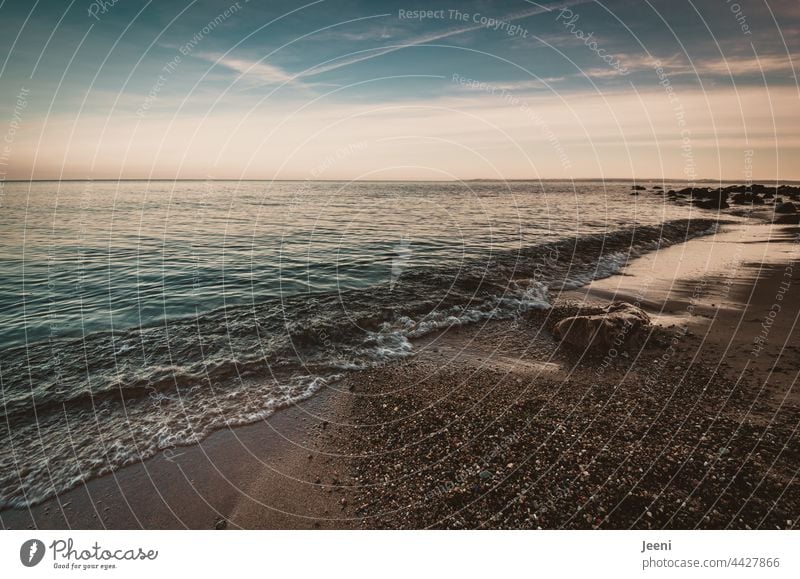 Weite des Meeres Horizont Ferne Ruhe Himmel Wasser Küste Natur blau Freiheit Strand Landschaft Wellen Ostseeküste Mecklenburg-Vorpommern Schleswig-Holstein Sand