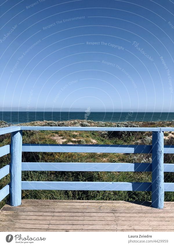 Aussicht auf den Ozean Aussichtspunkt Meer Natur Landschaft Menschenleer West Australien Indischer Ozean Küste Dunes Strand Horizont Wasser Himmel blau