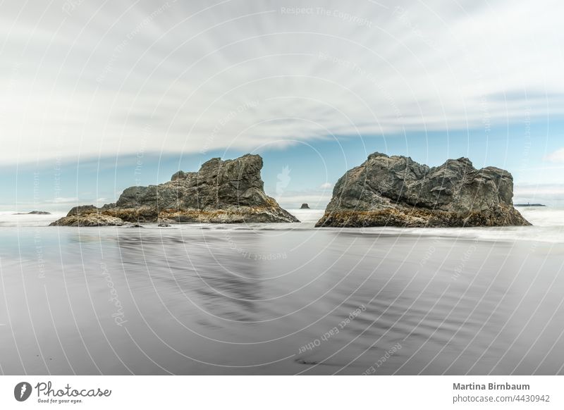 Ruby Beach an der Westküste, Olympic National Park, Washington olympisch Strand Rubin Ruhe Langzeitbelichtung Ufer Natur Washington State Meer Küste Zen Spa