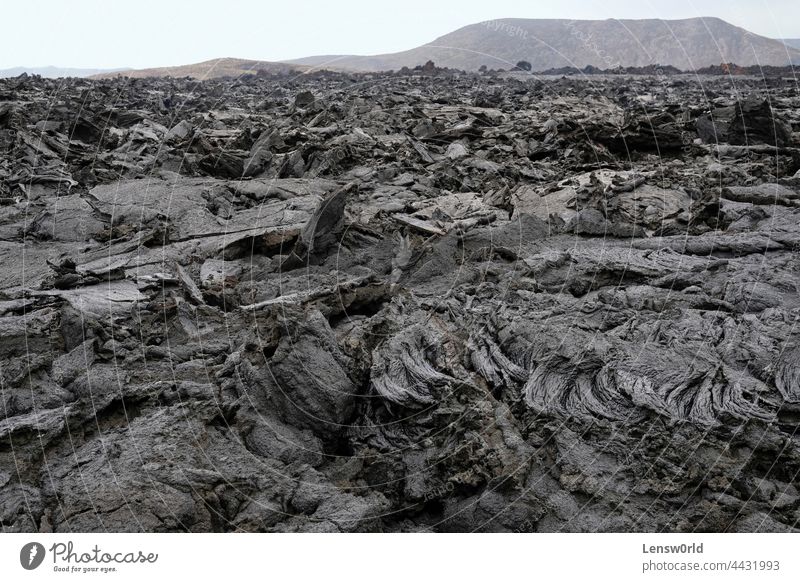 Lavafeld des jüngsten isländischen Vulkans, Geldingadalir schwarz geldingadalir heiß Island Landschaft Magma Felsen Rauch Stein tektonisch vulkanisch