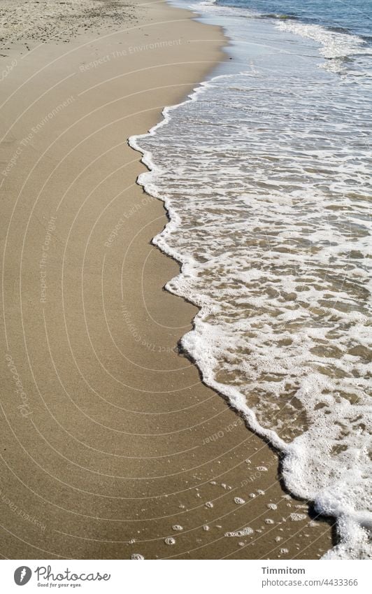 Wellen, Sand und Strand Nordsee Gischt Meer Ferien & Urlaub & Reisen Küste Sommer Linien Dänemark Menschenleer